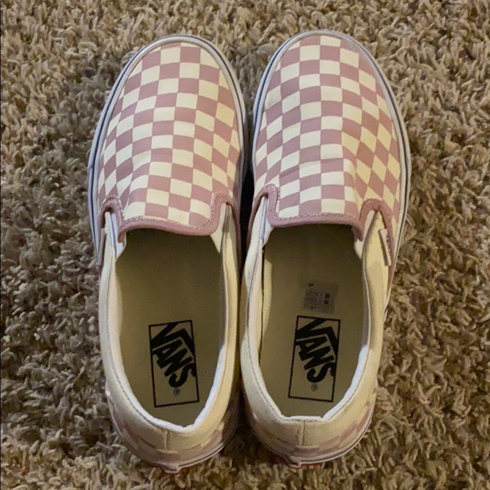 Pink checkered vans